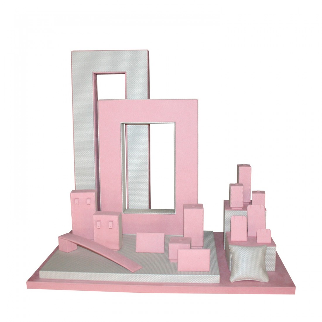 Jewelry display set, square pink