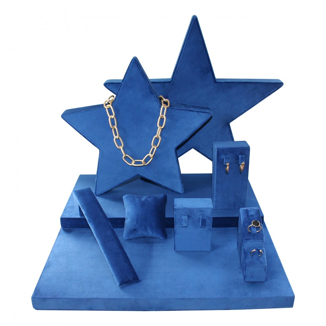 Stars Jewelry display set in blue velvet