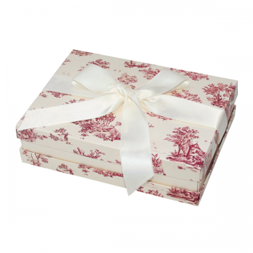 cardboard necklace box, vintage print