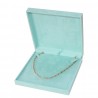 Necklace jewellery box. Aquamarine suede
