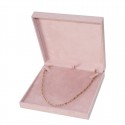 Necklace jewellery box. Pink suede