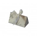Jewelry cardboard box xwith marble print, white