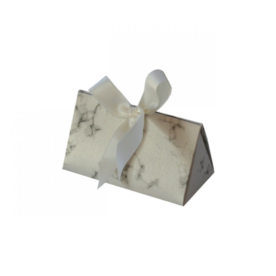 Jewelry cardboard box xwith marble print, white