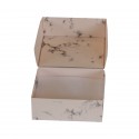 Cardboard jewellery box marble printed in pink for ring and earrings or chain