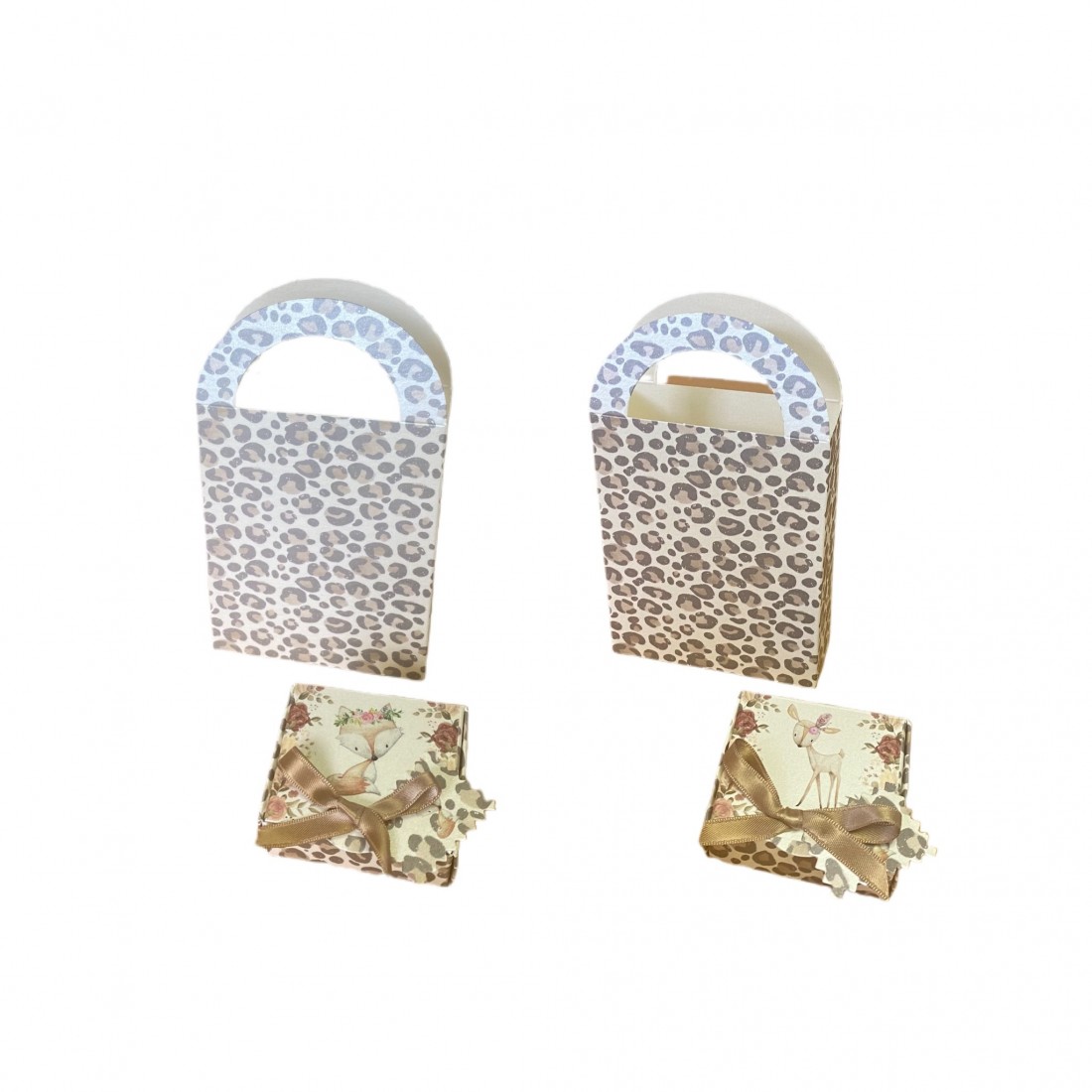 Kit Caja + Bolsa Leopard Sweet Animals