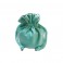 Bolsa de tejido tipo limosnera en terciopelo color aguamarina