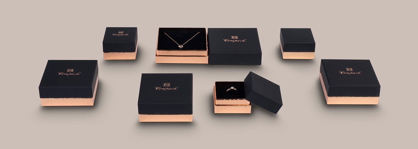 Comprar cajas de cartÃ³n para joyerÃ­a en negro y oro rosa â˜… Prestige